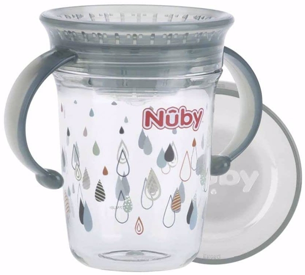 Nuby 360° Wonder Becher mit Griff 240 ml Grau