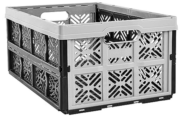 keeeper Stabile Klappbox Ida, Stabiler Kunststoff (PP), 48 x 35 x 23 cm, 32 l, Nordic Grey