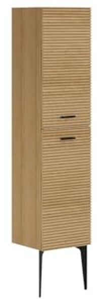 Vente-unique - SARONE Badezimmersäule und -regal Holz, Platte Beige - B 30 cm x H 140 cm x L 35 cm