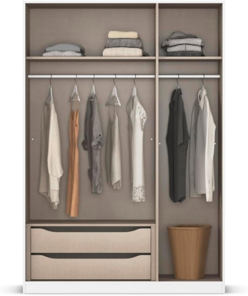 Rauch Möbel Lagoa, Kleiderschrank, Garderobe für Schlafzimmer, Kinderzimmer, Jugendzimmer 3-türig, mit Zubehör Premium, Farbe Eiche Artisan, Holz, Breite 136 Bild 8