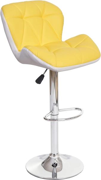 Barhocker HWC-A92, Barstuhl Tresenhocker, höhenverstellbar Kunstleder ~ gelb