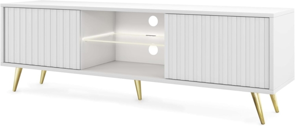 Selsey Bello Schrank/TV Lowboard, Melamine, Weiß, 135 cm