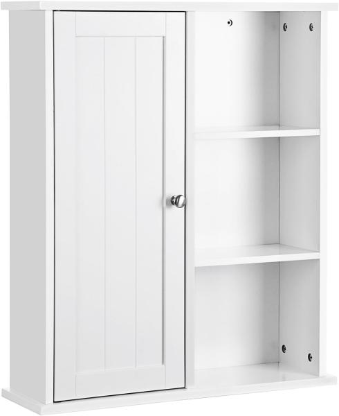 Vasagle Hängeschrank Wandschrank Badschrank Küchenschrank Regal Aufbewahrung mit Tür und Einlegeboden Weiß 60 x 71 x 18cm von Songmics BBC20WT