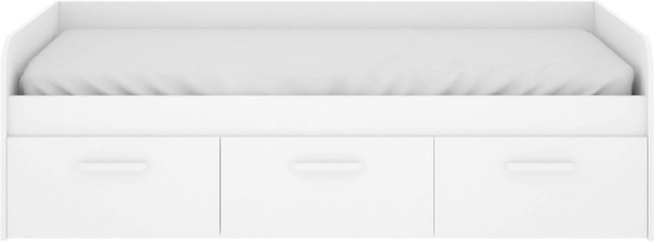 Dmora - Kinderbett Adamello, Bettkasten für Schlafzimmer, Struktur für Einzelbett mit 3 Schubladen, 194 x 97 x 60 cm, Weiß Bild 3