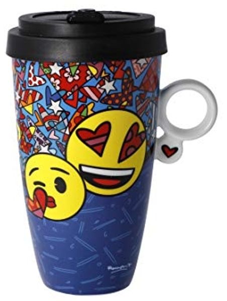 Goebel Mug to Go emoji by Britto - I Love You, Trinkbecher, Kaffeebecher, Fine Bone China, Bunt, 500 ml, 66460371