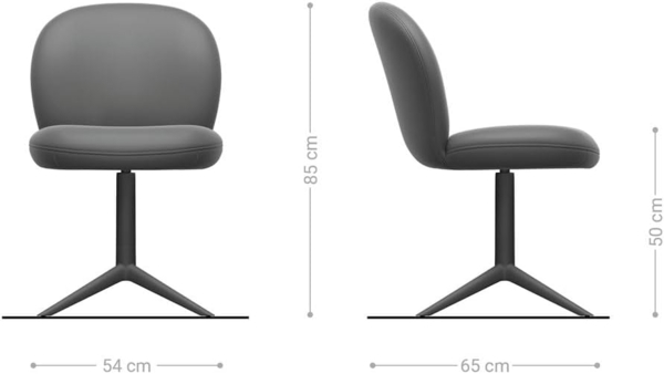 Drehstuhl Nube-Flex Bouclé Soft Beige Fußkreuz Weiß 360° drehbar Wippfunktion Taschenfederkern Bild 7