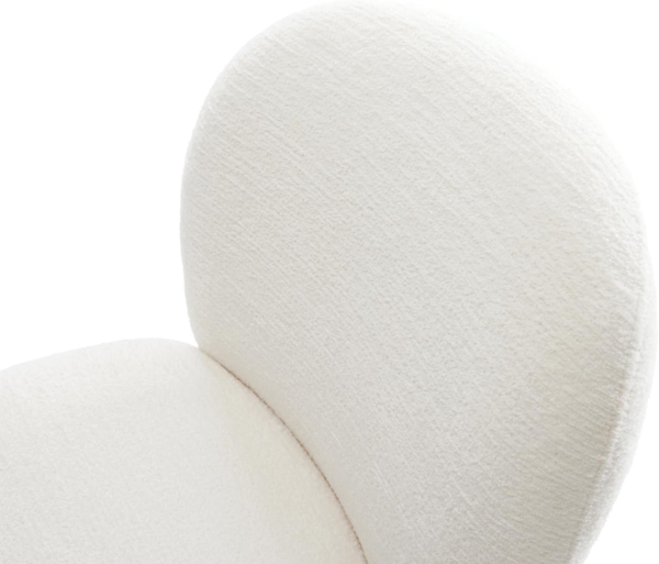 Drehstuhl Nube-Flex Bouclé Soft Beige Fußkreuz Weiß 360° drehbar Wippfunktion Taschenfederkern Bild 5