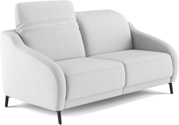 Cavadore 3er-Sofa Blue / 3-Sitzer Couch im modernen Design mit motorischer TV-Funktion inklusiv Klapptisch, Kopfteilverstellung und mattschwarzen Metallfüßen / 192 x 93 x 104 / Flachgewebe, Mittelgrau Bild 6