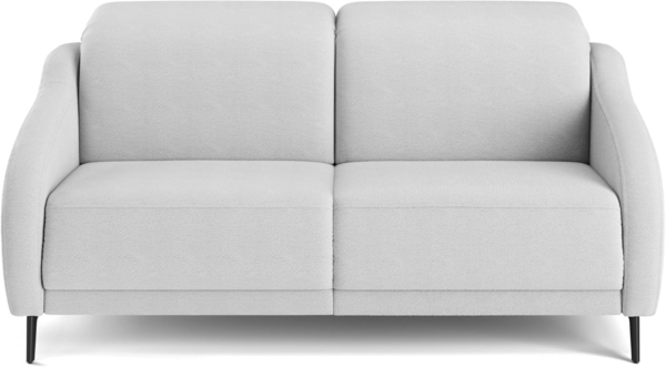 Cavadore 3er-Sofa Blue / 3-Sitzer Couch im modernen Design mit motorischer TV-Funktion inklusiv Klapptisch, Kopfteilverstellung und mattschwarzen Metallfüßen / 192 x 93 x 104 / Flachgewebe, Mittelgrau Bild 9