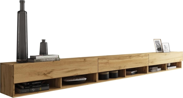 TV-Lowboard A300 (Farbe: Wotan, mit weißer LED Beleuchtung)