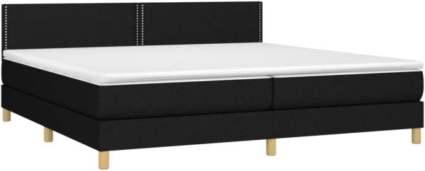 Boxspringbett mit Matratze & LED Stoff Schwarz 200x200 cm, Härtegrad: H2 [3133663] Bild 4