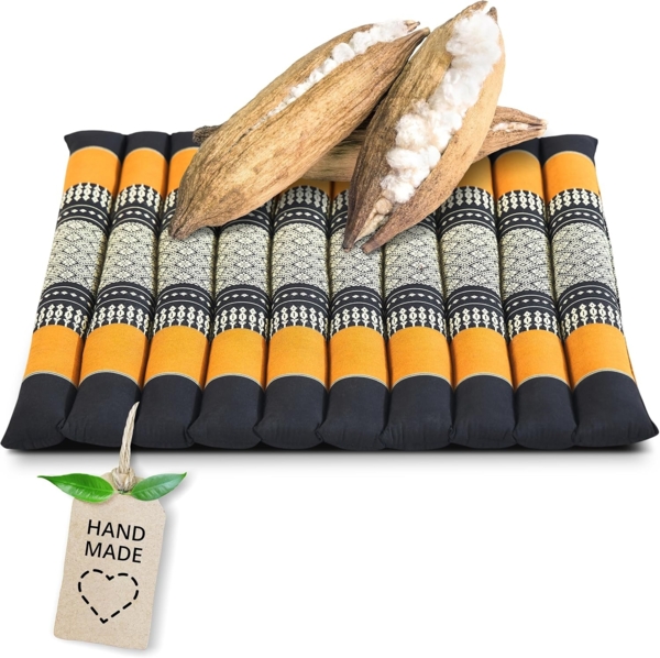 livasia Sitzkissen Steppkissen 50 cm, vegan und handgefertigt, 50x50x4,5cm, Kapok