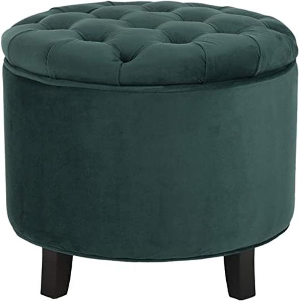 SAFAVIEH Upholstered Ottoman, in Marine, 55 X 55 X 50