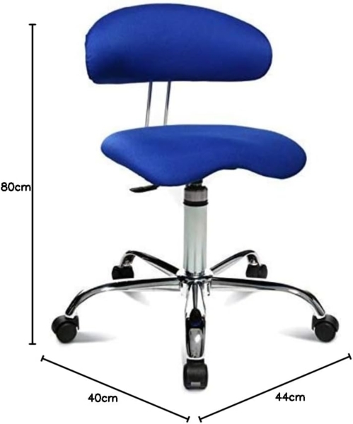 Topstar Sitness 40, Fitnesshocker, Arbeitshocker, Rollhocker mit Rückenunterstützung, 3-Dimensional bewegliche Sitzfläche, Stoffbezug Schwarz Bild 2