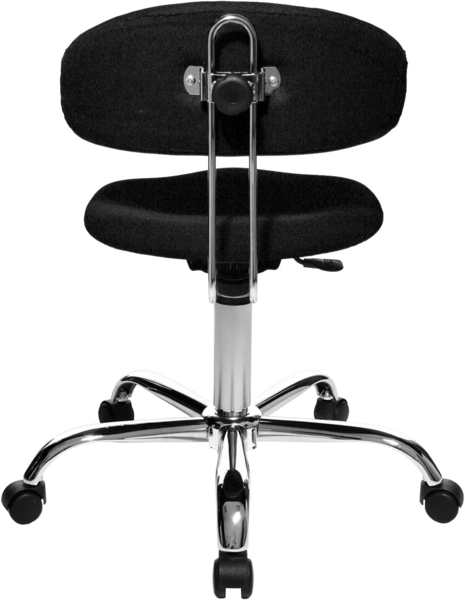 Topstar Sitness 40, Fitnesshocker, Arbeitshocker, Rollhocker mit Rückenunterstützung, 3-Dimensional bewegliche Sitzfläche, Stoffbezug Schwarz Bild 5