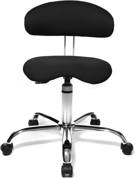 Topstar Sitness 40, Fitnesshocker, Arbeitshocker, Rollhocker mit Rückenunterstützung, 3-Dimensional bewegliche Sitzfläche, Stoffbezug Schwarz Bild 3