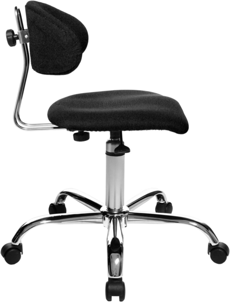 Topstar Sitness 40, Fitnesshocker, Arbeitshocker, Rollhocker mit Rückenunterstützung, 3-Dimensional bewegliche Sitzfläche, Stoffbezug Schwarz Bild 4
