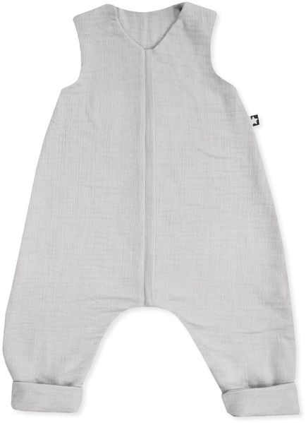 Julius Zöllner Schlafoverall Jumper Musselin, 0,5 TOG, waschbar bei 40°C, Made in Germany, OEKO TEX Standard 100, grau, Gr. 104