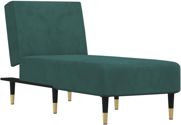 vidaXL Chaiselongue Dunkelgrün Samt 352804