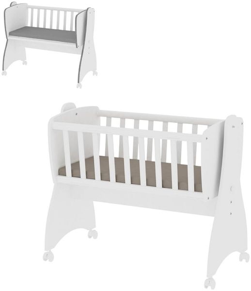 Lorelli 'First Dreams' Babywiege, weiß, 4 Räder mit Bremsfunktion, umbaubar Bild 2