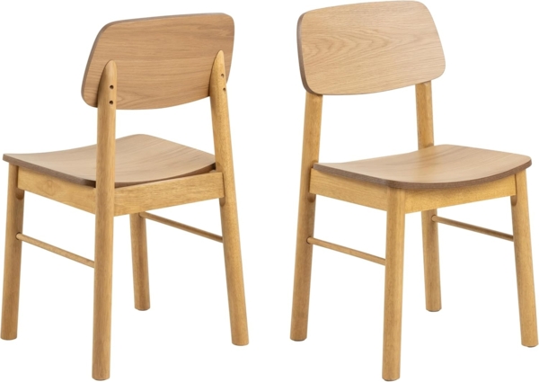 ACTONA GROUP Esszimmerstuhl Barlow, Stuhl, matt Eiche Lack Furnier, Gestell matt Eiche, 2 Stück