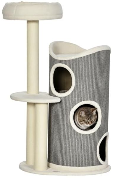 PawHut Kratzbaum mit Katzenbett u. Kratztonne für Katzen, BxTxH: 60x44,5x109 cm