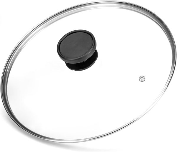 Alluflon Glass Lid 20 cm Round Black, Transparent Pan Lid – Pan Deckel (Round, Black, Transparent, 20 cm)