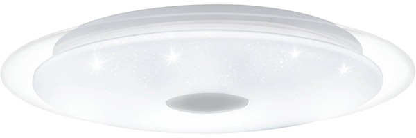 Eglo 98323 LED Deckenleuchte LANCIANO 1 mit Kristallen weiß, transparent weiß, chrom Ø40cm H:7,5cm
