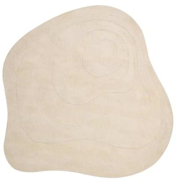 Teppich Viskose hellbeige 160 x 160 cm Kurzflor GORANO