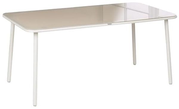 Gartentisch CARAVINO 160 cm 90 cm Metall Hellbeige