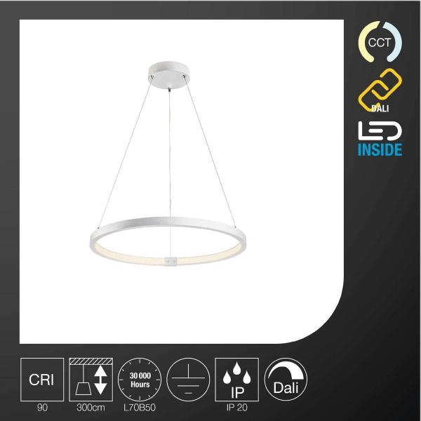 SLV Leuchte 1002910 ONE 60 DALI Indoor LED Pendelleuchte weiß Bild 3