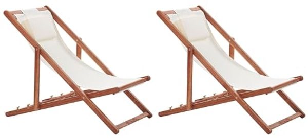 Gartenliege Holz Dunkler Holzfarbton AVELLINO