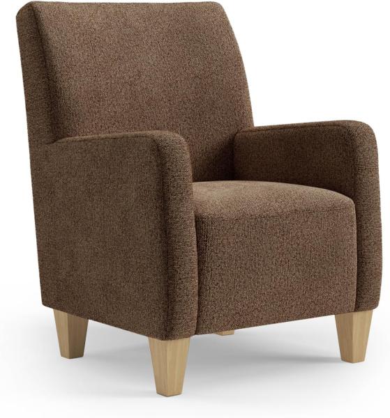 Cavadore Sessel Vida / Polstersessel im trendigen Design / 74 x 93 x 81 / Chenille, Rotbraun