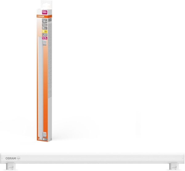 Osram LEDinestra stabförmige LED-Lampe aus gefrostetem Kunststoff, S14s Fassung, dimmbar, warmweißes Licht mit 2700 K, 50 cm lang, 4.7 W, 470 lm, ausgezeichnete Farbwiedergabe mit CRI 90, EEK F.