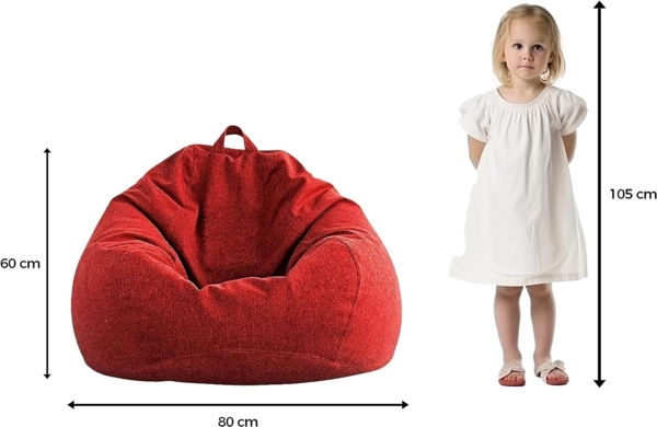 AD.CON Sitzsack mit ECO Füllung, Rot, 80 x 90 x 50 185L, EPS-Perlen Bild 3