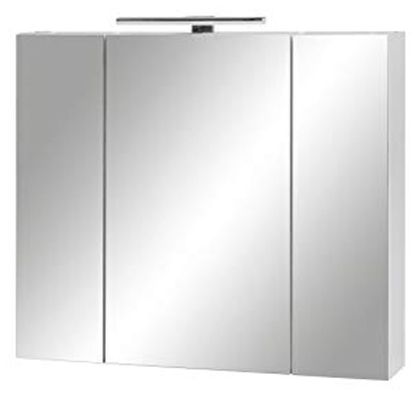 Schildmeyer Limone Spiegelschrank, Holzwerkstoff, weiß matt, 80 x 70,7 x 16 cm (BxHxT)