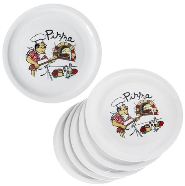 MamboCat Pizzateller 6er Set Mario XXL Pizzateller Ø33cm 6 Pers. Teller Pizza Bäcker