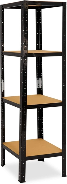 shelfplaza BLACK 200x50x50 cm Schwerlastregal in schwarz mit 4 Böden und 175 kg Traglast pro Boden