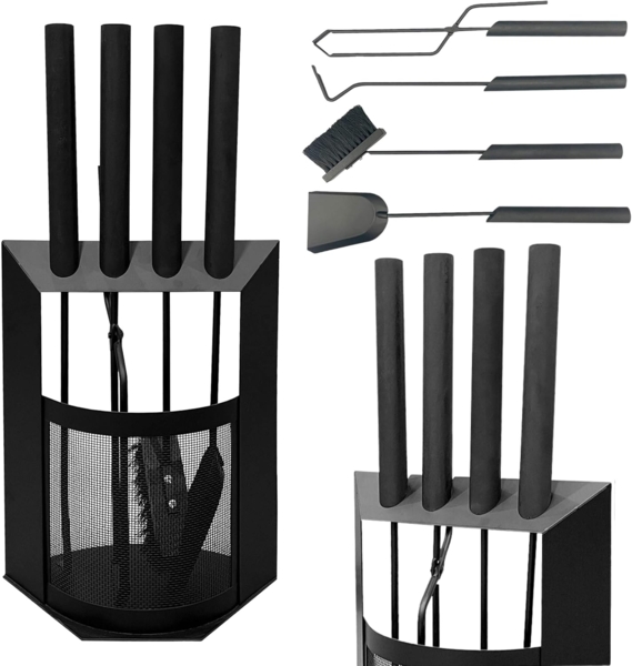 DanDiBo Kaminbesteck Schwarz Modern 5 Teilig Set 96616 Kaminset Kamingarnitur Ofenbesteck