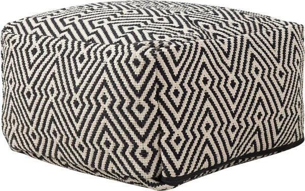 Pouf MUKKI Schwarz-Weiß Baumwolle 50 cm 50 cm