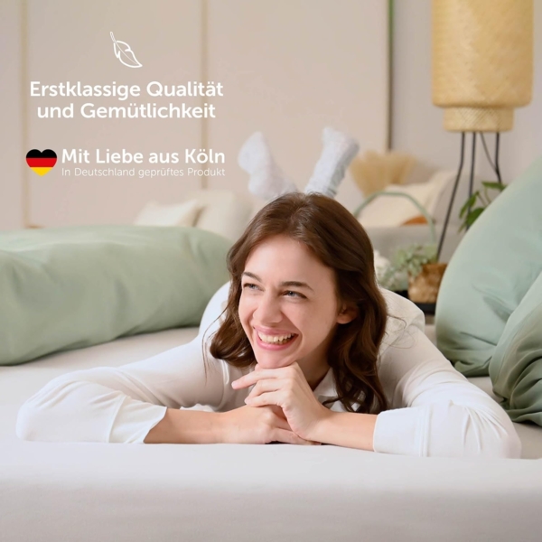 Blumtal® Baumwolle Spannbettlaken für Topper 200x200 cm Basics Jersey - Bettlaken 200x200 cm - Oeko-TEX zertifiziertes Spannbetttuch 200x200 - Topper Spannleintuch 200x200 - Betttuch - Dusty Orchid Bild 4