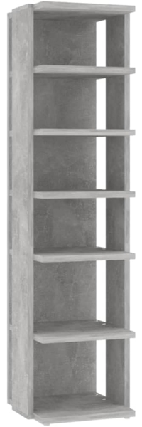 vidaXL Schuhschrank Betongrau 27,5x27x102 cm Holzwerkstoff 808493