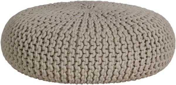 Homescapes Pouf Großer Strickpouf 100% Baumwolle, natur