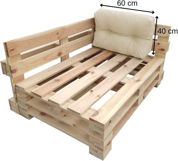chilly pilley Palettenkissen Wasserdicht Palettenauflage Palettenpolster Palettenmöbel Gartenkissen Wasserfest Wasserabweisend viele Größen und Farben (Seitenkissen 60x40. Creme) Bild 2