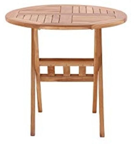 Gartentisch rund Teak Durchmesser 80 cm
