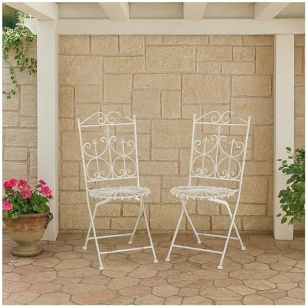 HTI-Living Gartenstuhl Gartenstühle 2er Set Romantic Garden (Set, 2 St), Metallstuhl Klappstuhl