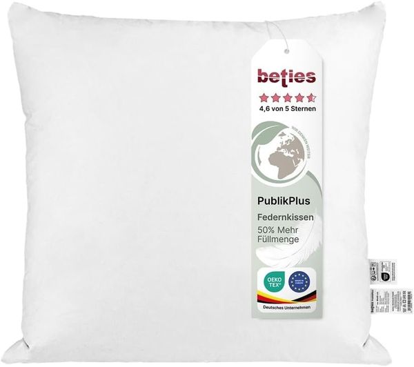 Federkissen 50% Mehrfüllung ca. 40x40 cm waschbar beties „PublikPlus“
