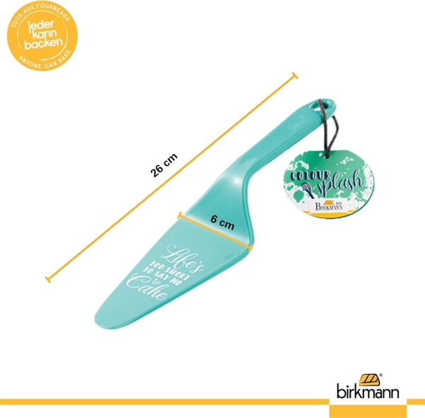 Birkmann Tortenheber Colour Splash, Kuchenheber, Backzubehör, mit Spruch, Kunststoff, türkis, 26 cm, 429789 Bild 2