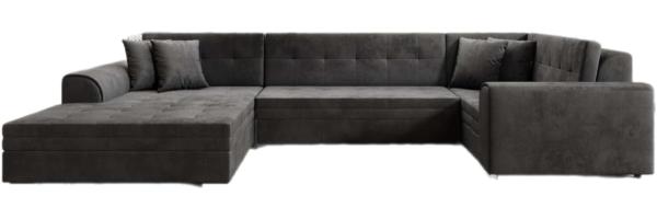 Designer Sofa Velio mit Schlaffunktion Samt Anthrazit Links