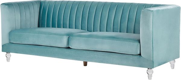 3-Sitzer Sofa Samtstoff hellblau ARVIKA Bild 4